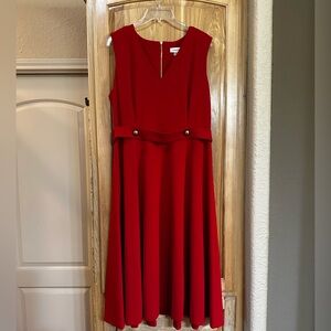 Calvin Klein Red Sleeveless Dress NWT